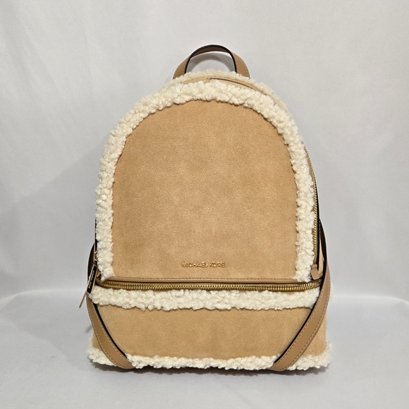 Michael Michael Kors Rhea Peanut MD Zipper Leather Backpack